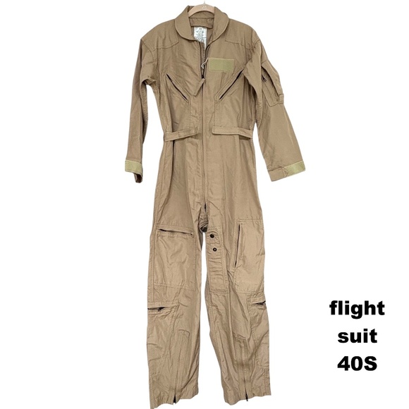 unisex coveralls jumpsuit flight suit 40S NWT tan synthetic zip POCKETS gorpcore - Picture 1 of 15